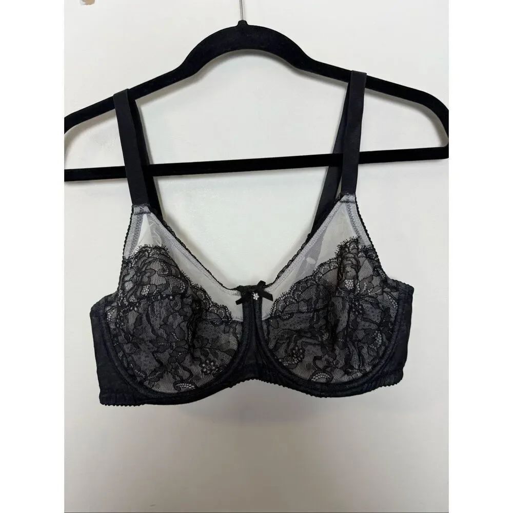 Wacoal Retro Chic Full Figure Underwire Bra Black Size 36C